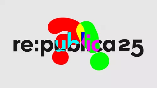 re:publica 25 mit ! und ? Symbolen
